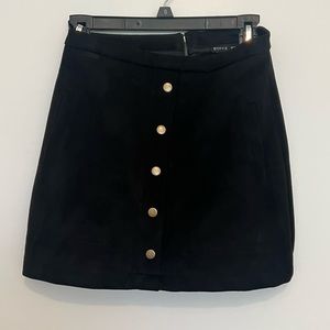 Black Suede Mini Skirt